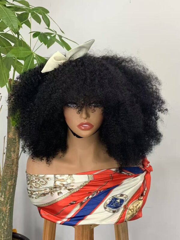Density 310% kinky afro fringe closure wig 14inch - Image 3
