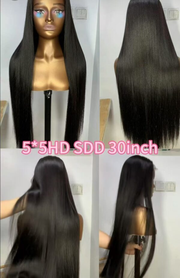 HD 5*5 super doube drawn closure wig 30 inch